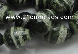 CSJ23 15.5 inches 15*20mm teardrop green silver line jasper beads