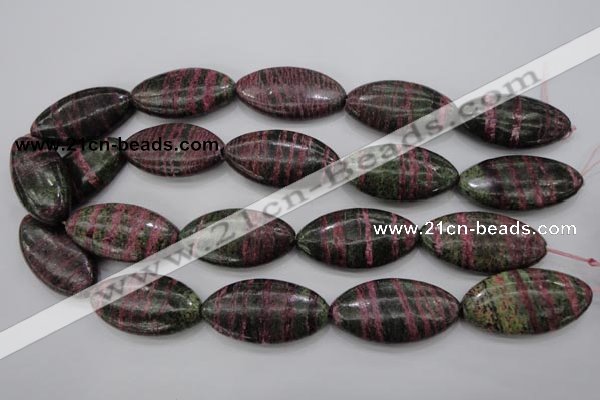 CSJ275 15.5 inches 20*40mm marquise dyed green silver line jasper beads