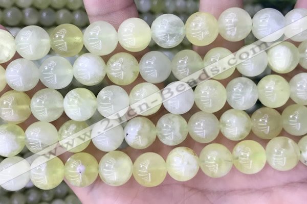 CSJ314 15.5 inches 9mm round serpentine new jade beads