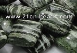 CSJ32 15.5 inches 20*20mm diamond green silver line jasper beads