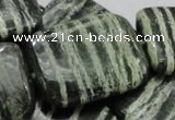 CSJ40 15.5 inches 30*40mm rectangle green silver line jasper beads