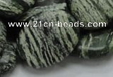 CSJ55 15.5 inches 22*30mm oval green silver line jasper beads