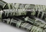 CSJ60 15.5 inches 10*14mm rectangle green silver line jasper beads