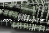 CSJ61 15.5 inches 16*20mm rectangle green silver line jasper beads