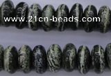 CSJ90 15.5 inches 7*14mm rondelle green silver line jasper beads