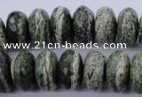 CSJ93 15.5 inches 10*20mm faceted rondelle green silver line jasper beads