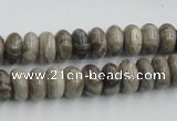 CSL02 15.5 inches 5*10mm rondelle silver leaf jasper beads wholesale