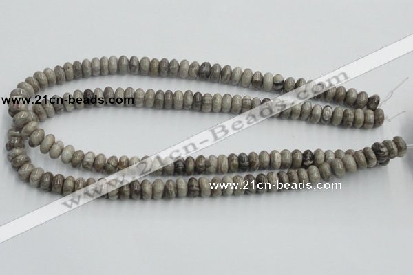 CSL02 15.5 inches 5*10mm rondelle silver leaf jasper beads wholesale