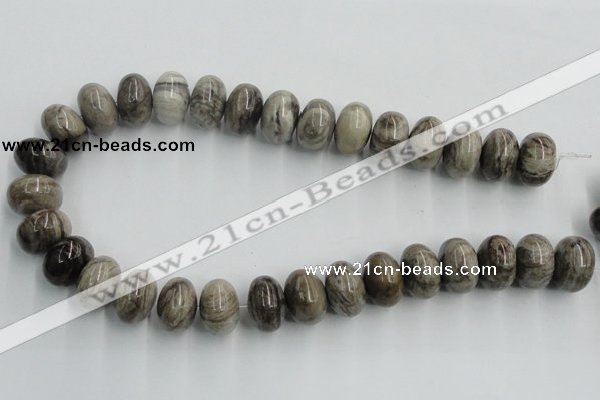 CSL04 15.5 inches 12*20mm rondelle silver leaf jasper beads wholesale