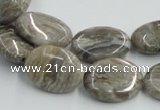 CSL05 15.5 inches 15*20mm oval silver leaf jasper beads wholesale