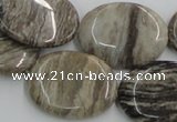 CSL06 15.5 inches 22*30mm oval silver leaf jasper beads wholesale