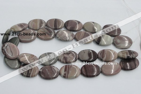 CSL07 15.5 inches 20*30mm oval silver leaf jasper beads wholesale