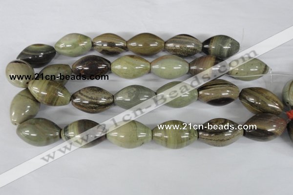 CSL106 15.5 inches 22*30mm rice silver leaf jasper beads wholesale