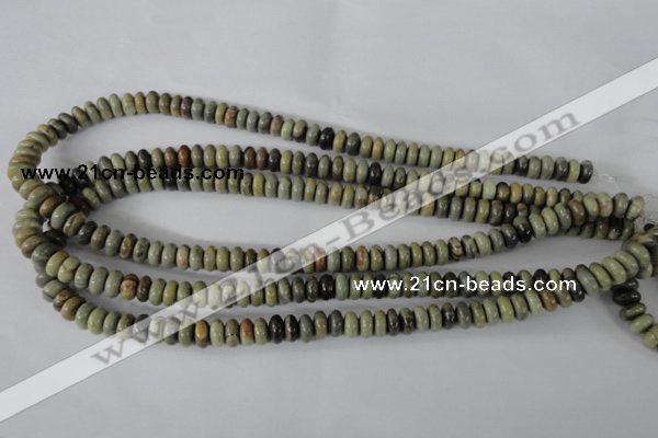 CSL108 15.5 inches 4*8mm rondelle silver leaf jasper beads wholesale