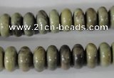 CSL109 15.5 inches 6*12mm rondelle silver leaf jasper beads wholesale