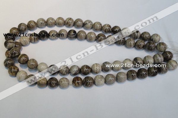 CSL12 15.5 inches 12mm round silver leaf jasper beads wholesale