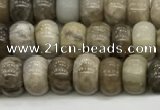 CSL126 15.5 inches 4*6mm rondelle sliver leaf jasper beads