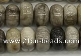 CSL127 15.5 inches 5*8mm rondelle sliver leaf jasper beads