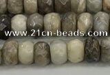 CSL130 15.5 inches 2.5*4.8mm faceted rondelle sliver leaf jasper beads