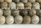 CSL150 15.5 inches 4mm round 

sliver leaf jasper beads wholesale