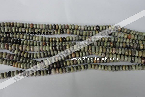 CSL18 15.5 inches 5*8mm rondelle silver leaf jasper beads wholesale