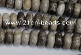 CSL19 15.5 inches 6*12mm rondelle silver leaf jasper beads wholesale