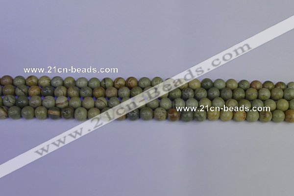 CSL200 15.5 inches 4mm round silver leaf jasper beads wholesale