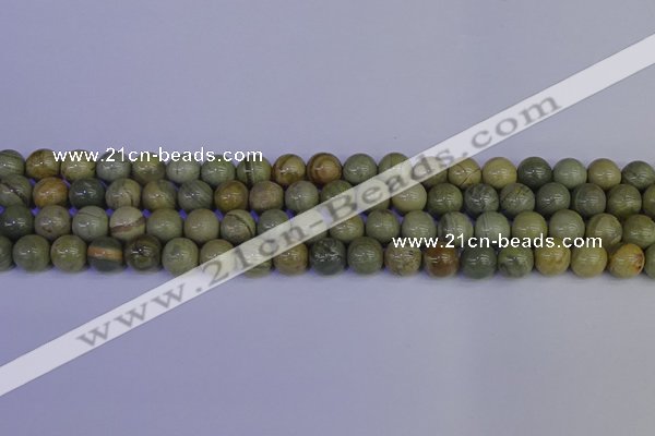 CSL202 15.5 inches 8mm round silver leaf jasper beads wholesale