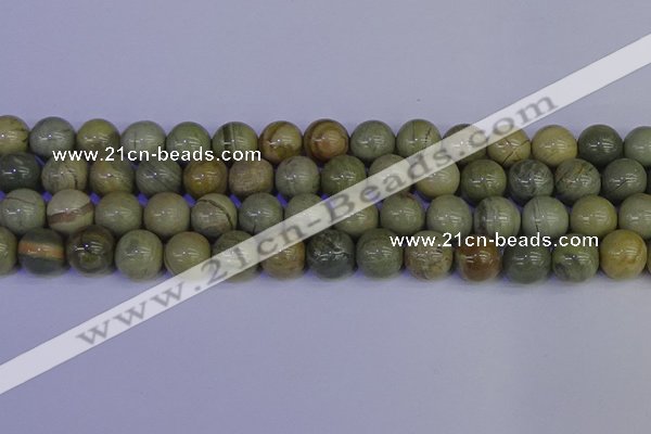 CSL205 15.5 inches 14mm round silver leaf jasper beads wholesale