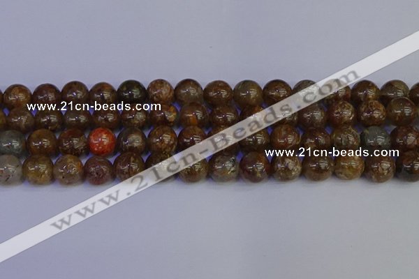 CSL225 15.5 inches 14mm round gold leaf jasper beads wholesale