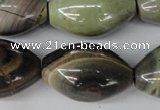 CSL25 15.5 inches 20*30mm rice silver leaf jasper beads wholesale