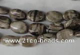 CSL40 15.5 inches 8*12mm oval silver leaf jasper beads wholesale