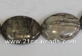 CSL45 15.5 inches 18*25mm oval silver leaf jasper beads wholesale