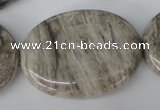 CSL48 15.5 inches 30*40mm oval silver leaf jasper beads wholesale