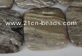 CSL57 15.5 inches 30*30mm square silver leaf jasper beads wholesale