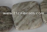 CSL59 15.5 inches 40*40mm square silver leaf jasper beads wholesale