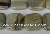 CSL60 15.5 inches 20*20mm square silver leaf jasper beads wholesale