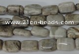 CSL65 15.5 inches 8*12mm rectangle silver leaf jasper beads wholesale