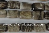 CSL66 15.5 inches 10*14mm rectangle silver leaf jasper beads wholesale