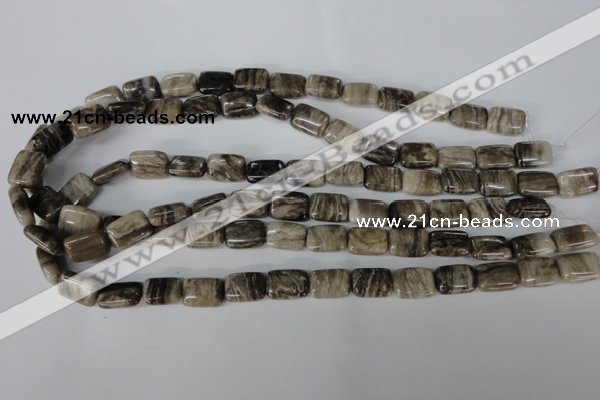 CSL66 15.5 inches 10*14mm rectangle silver leaf jasper beads wholesale