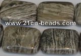 CSL70 15.5 inches 18*25mm rectangle silver leaf jasper beads wholesale