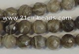 CSL91 15.5 inches 6mm faceted round silver leaf jasper beads wholesale