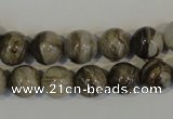 CSL92 15.5 inches 10mm round silver leaf jasper beads wholesale