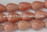 CSM11 15.5 inches 10*14mm teardrop salmon stone beads wholesale