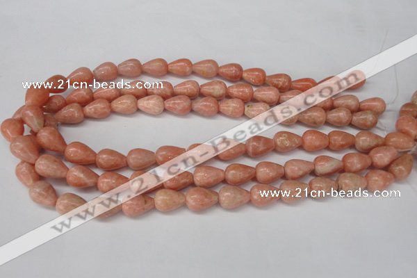 CSM11 15.5 inches 10*14mm teardrop salmon stone beads wholesale
