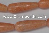 CSM15 15.5 inches 10*30mm teardrop salmon stone beads wholesale