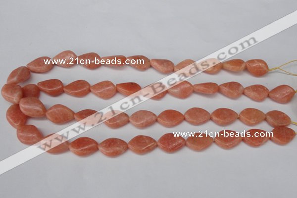 CSM25 15.5 inches 13*18mm twisted teardrop salmon stone beads wholesale