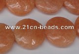 CSM30 15.5 inches 20mm flat round salmon stone beads wholesale