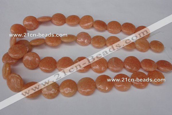 CSM30 15.5 inches 20mm flat round salmon stone beads wholesale