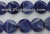 CSO03 15.5 inches 15mm faceted coin A grade sodalite beads